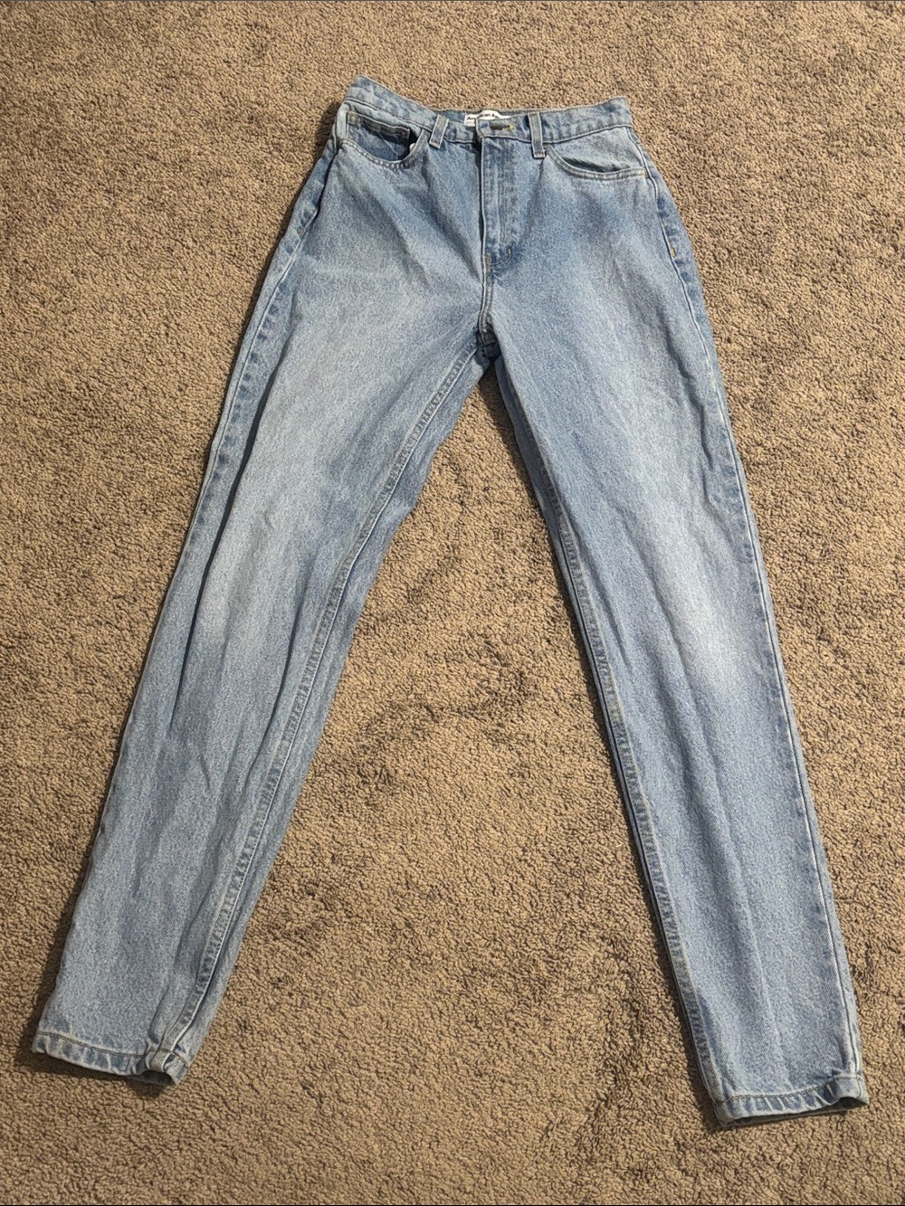 American Apparel Women’s High-Rise Light Wash High Waist Straight leg Jeans, 27